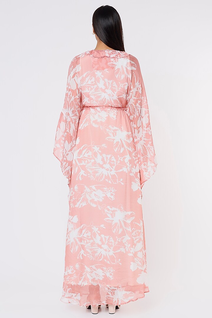 Pink & White Printed Kaftan by Koai at Pernia's Pop Up Shop