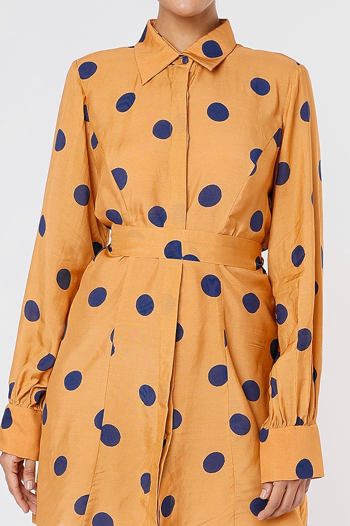 Orange Printed Summer Shirt Dress by Koai at Pernia's Pop Up Shop
