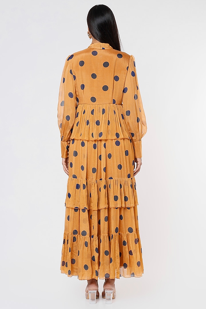 Orange Polka Dot Printed Vacation Dress by Koai at Pernia's Pop Up Shop