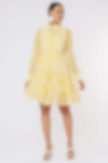 Cream & Yellow Printed Dress by Koai