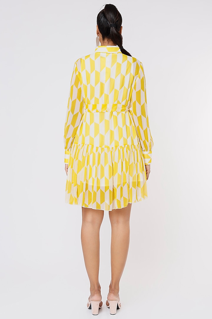 Cream & Yellow Printed Summer Dress by Koai at Pernia's Pop Up Shop
