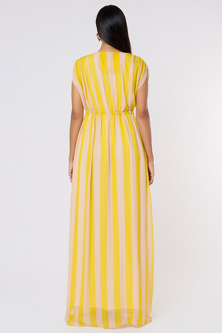 Peach & Mustard Printed Kaftan by Koai at Pernia's Pop Up Shop
