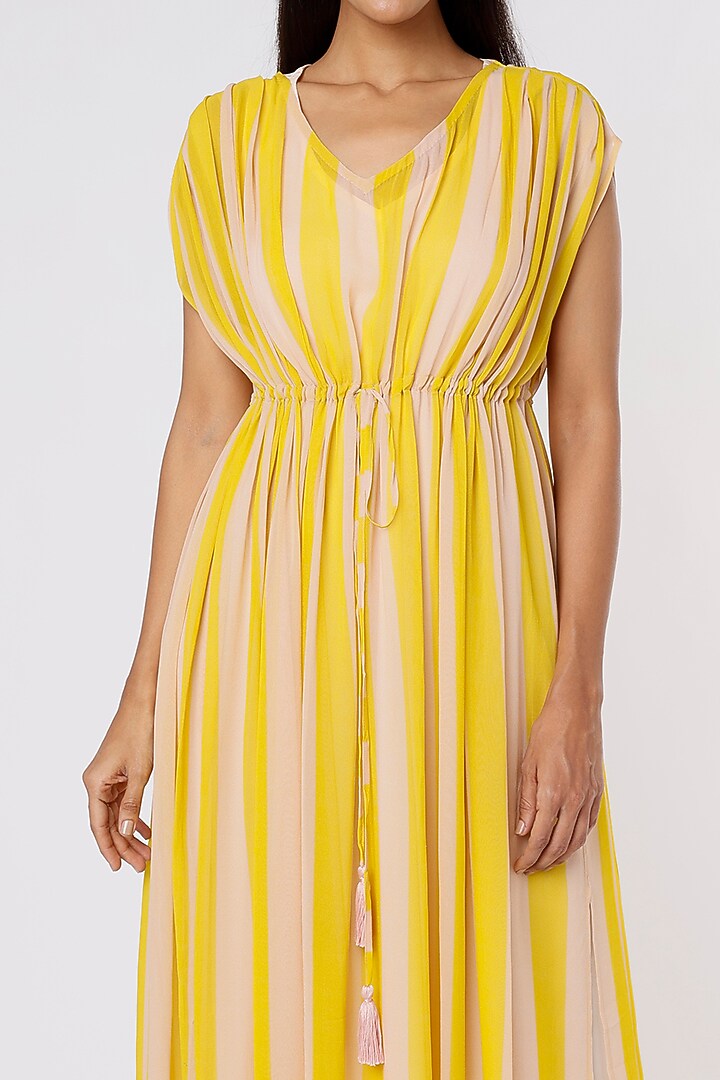 Peach & Mustard Printed Kaftan by Koai at Pernia's Pop Up Shop