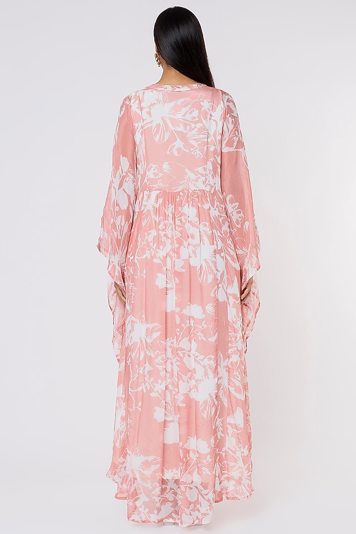 Pink & White Printed Kaftan by Koai at Pernia's Pop Up Shop