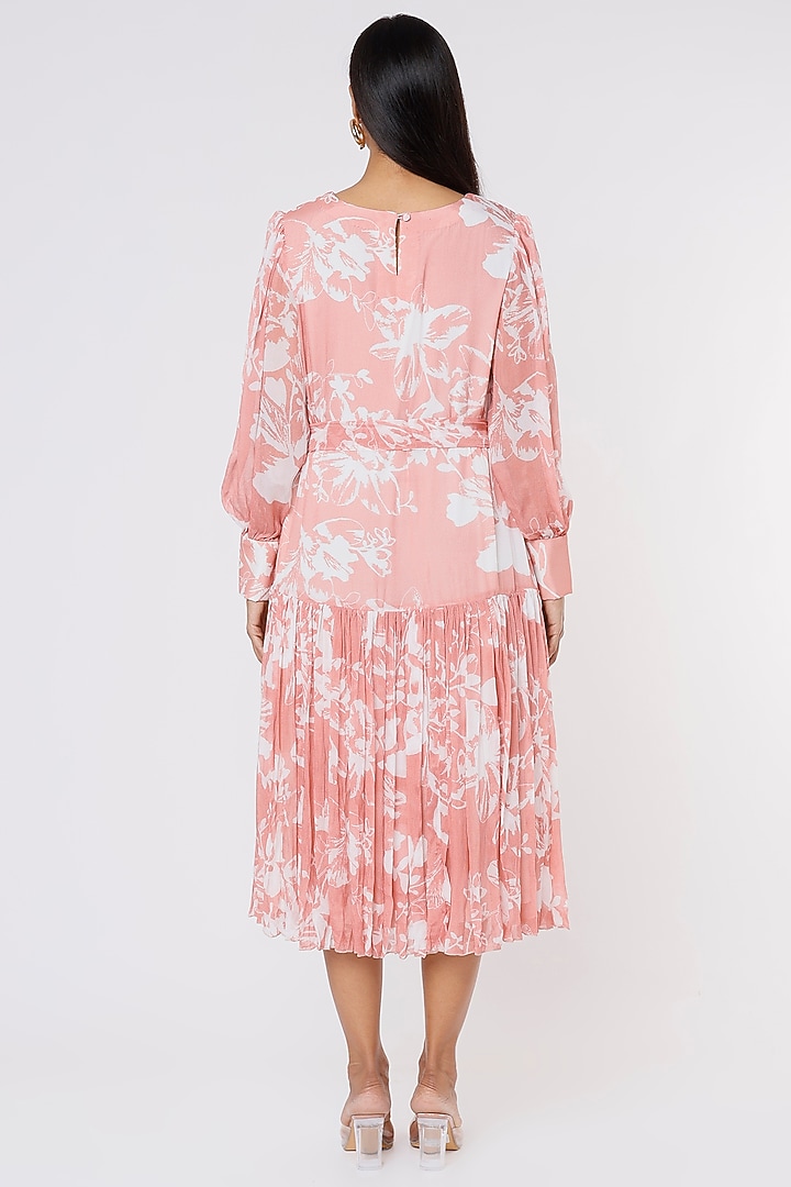 Pink & White Printed Maxi Vacation Dress by Koai at Pernia's Pop Up Shop