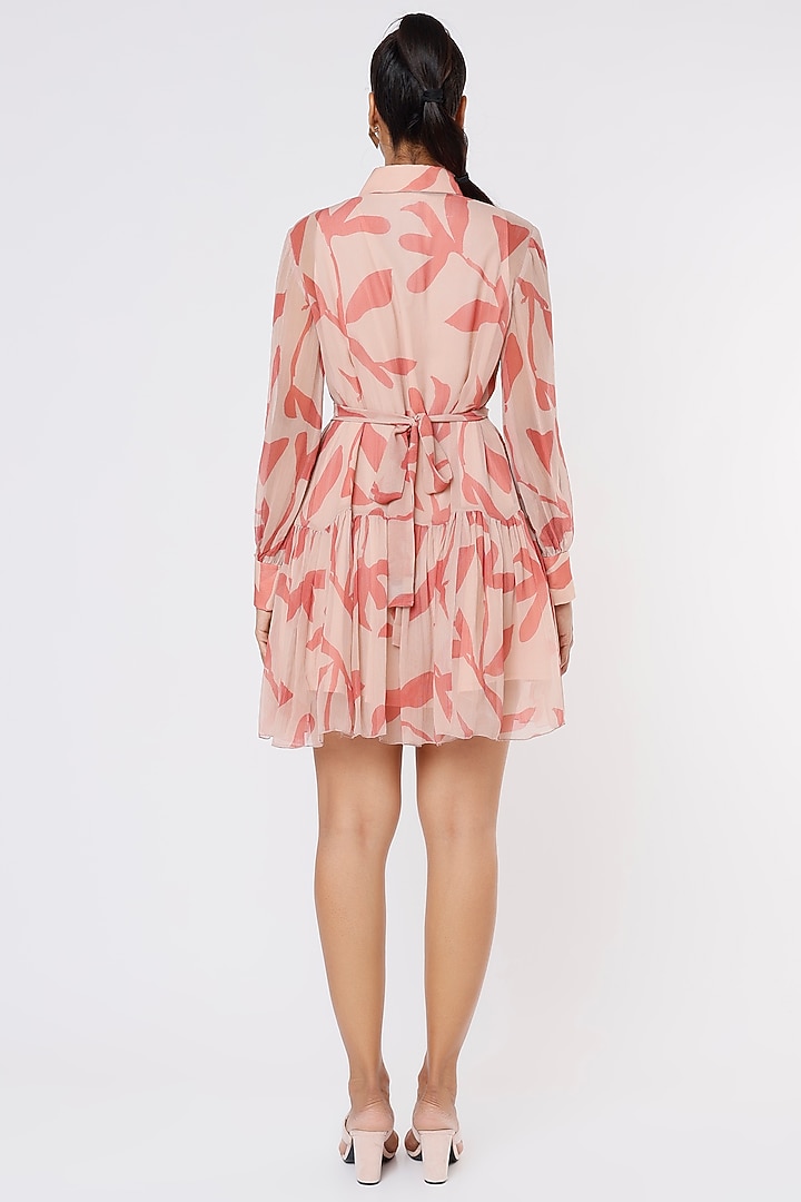 Pink & Peach Printed Summer Shirt Dress by Koai at Pernia's Pop Up Shop