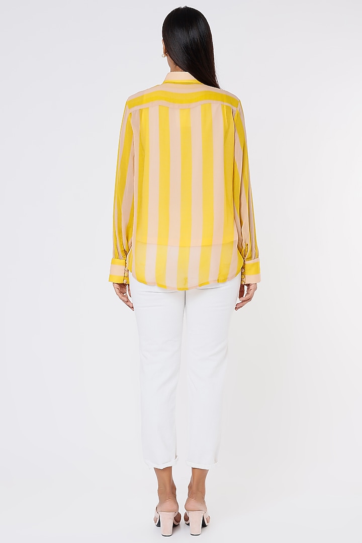Pink & Mustard Printed Shirt by Koai at Pernia's Pop Up Shop