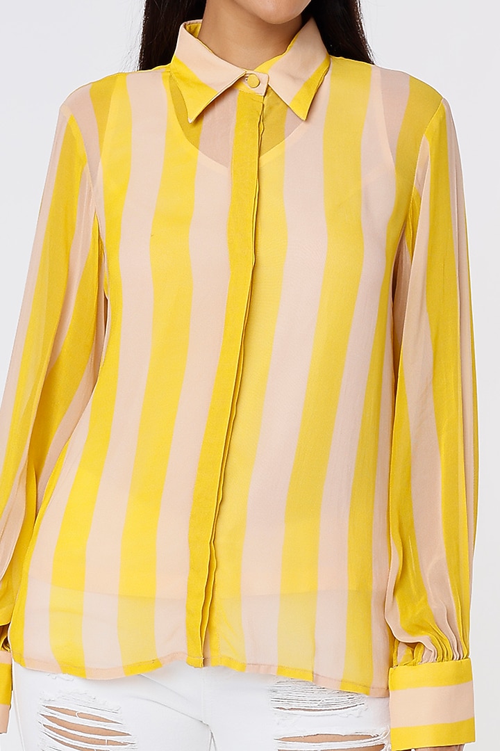 Pink & Mustard Printed Shirt by Koai at Pernia's Pop Up Shop