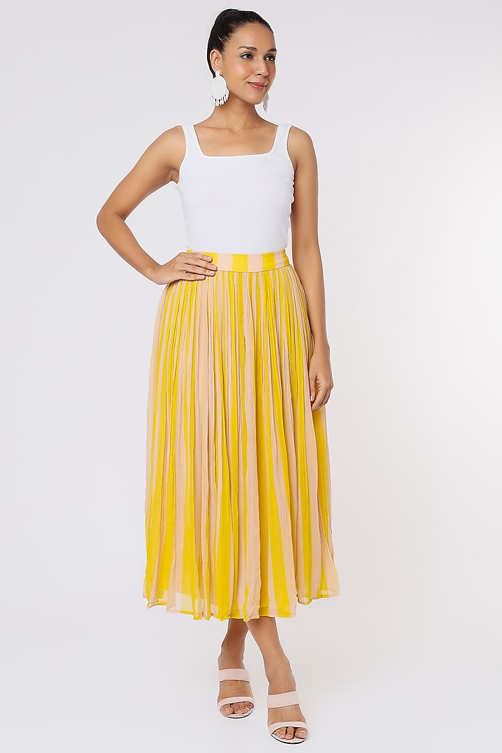 Mustard Striped Skirt by Koai