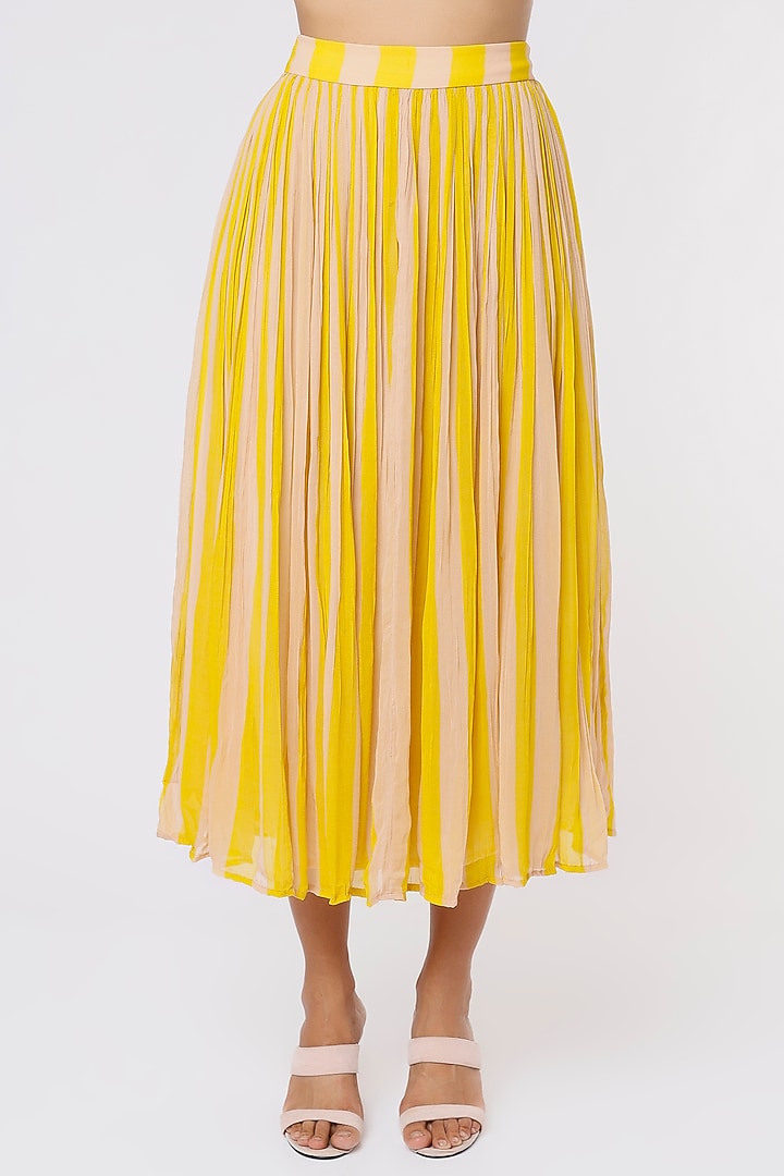 Mustard Striped Skirt by Koai at Pernia's Pop Up Shop