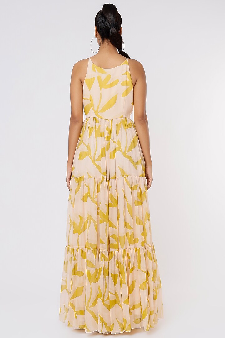 Peach & Mustard Layered Vacation Dress by Koai at Pernia's Pop Up Shop