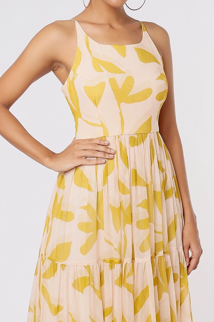 Peach & Mustard Layered Vacation Dress by Koai at Pernia's Pop Up Shop
