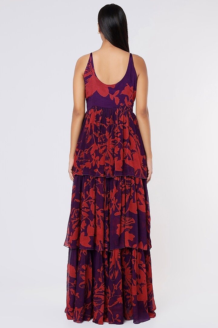 Purple & Red Floral Printed Vacation Dress by Koai at Pernia's Pop Up Shop