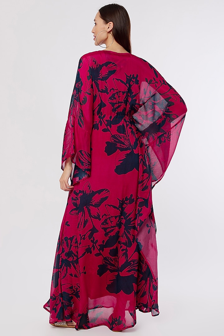 Red & Blue Printed Kaftan by Koai at Pernia's Pop Up Shop