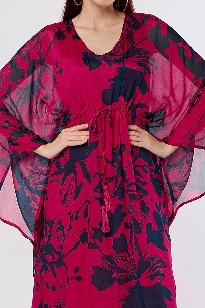 Red & Blue Printed Kaftan by Koai at Pernia's Pop Up Shop
