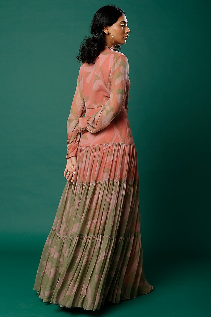 Peach Floral Printed Vacation Dress by Koai at Pernia's Pop Up Shop