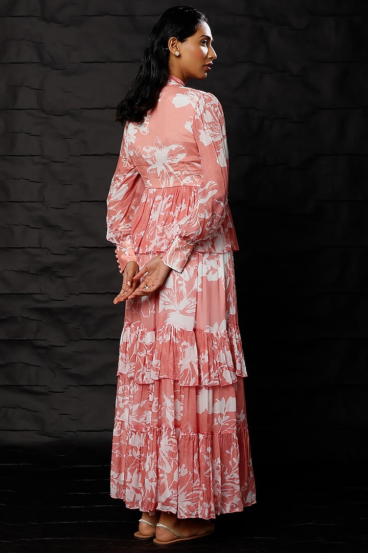 Blush Pink & White Floral Printed Vacation Dress by Koai at Pernia's Pop Up Shop