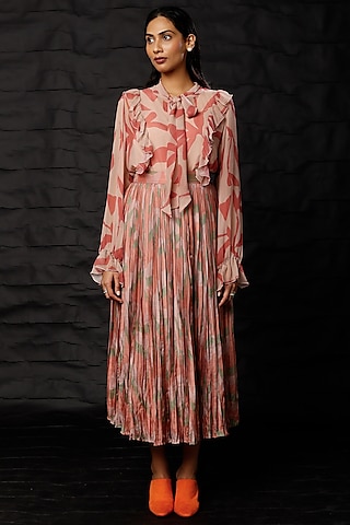 Pink & Peach Printed Top by Koai
