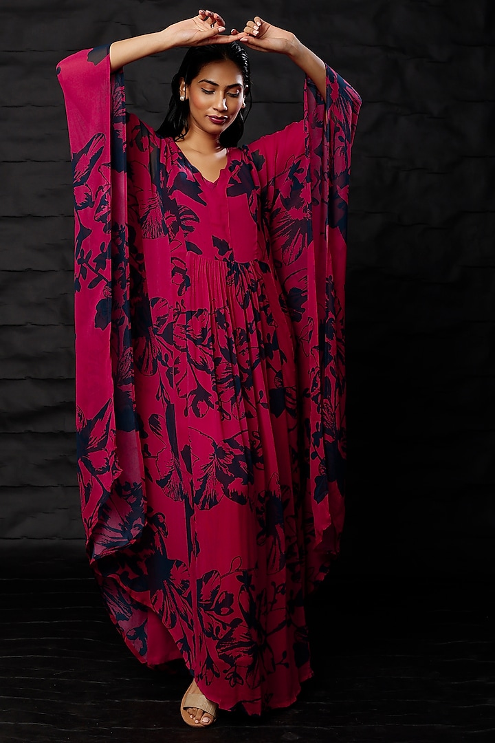 Red & Blue Printed Kaftan by Koai