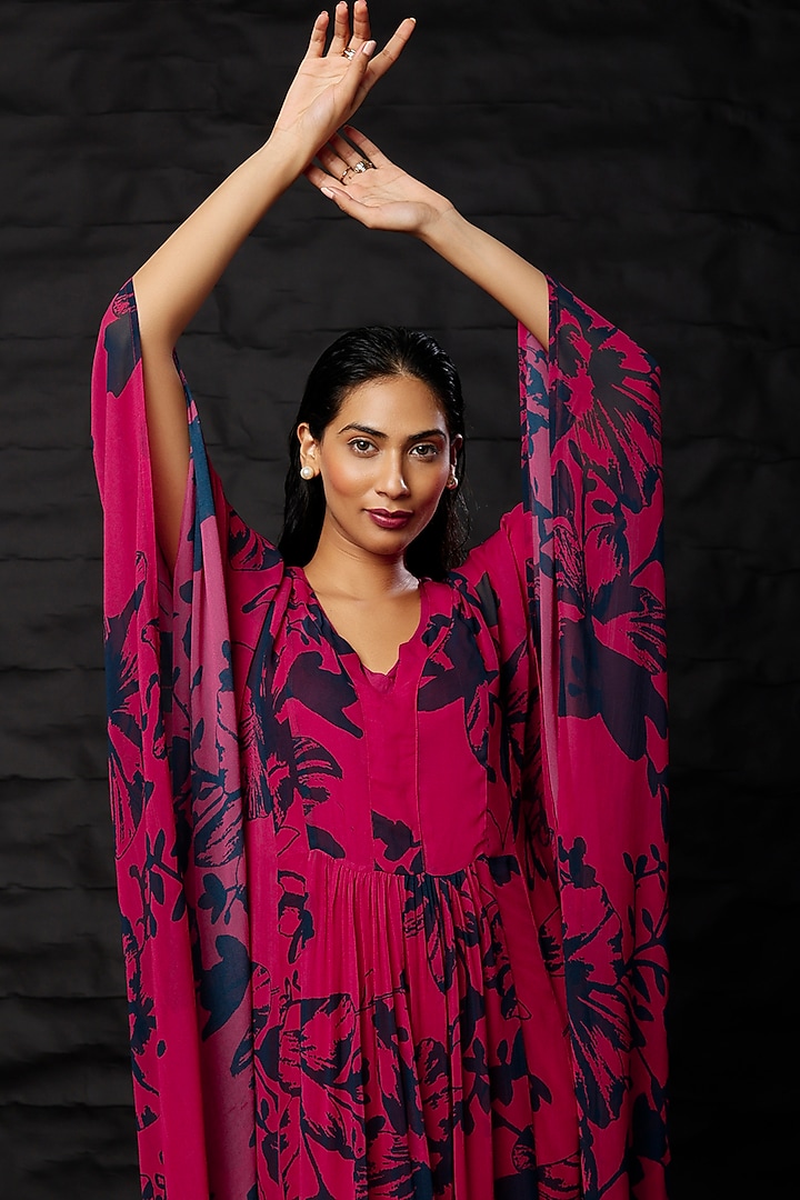 Red & Blue Printed Kaftan by Koai at Pernia's Pop Up Shop