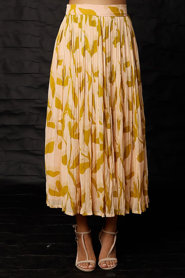 Peach & Mustard Printed Skirt by Koai at Pernia's Pop Up Shop
