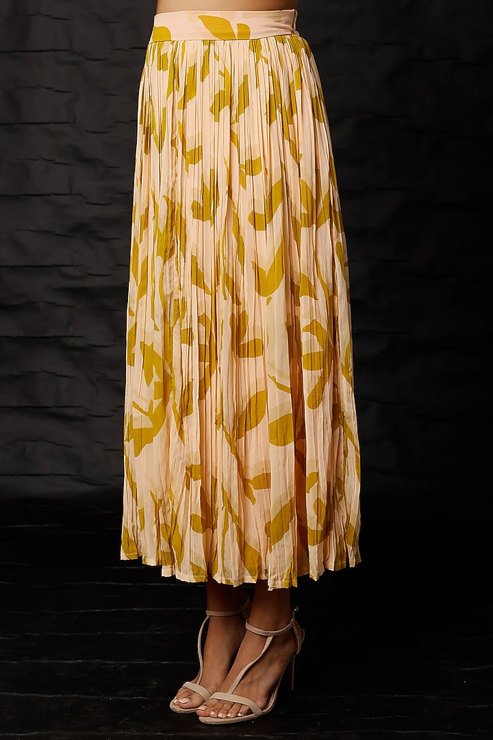 Peach & Mustard Printed Skirt by Koai at Pernia's Pop Up Shop