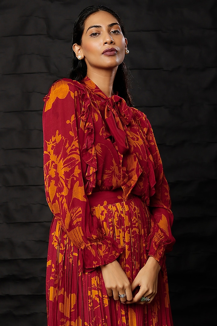 Maroon Printed Top by Koai at Pernia's Pop Up Shop