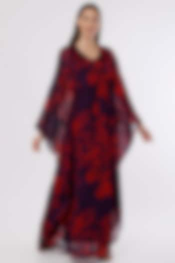 Purple & Red Printed Kaftan by Koai at Pernia's Pop Up Shop