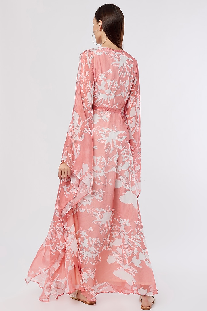 Blush PInk & White Printed Kaftan by Koai at Pernia's Pop Up Shop