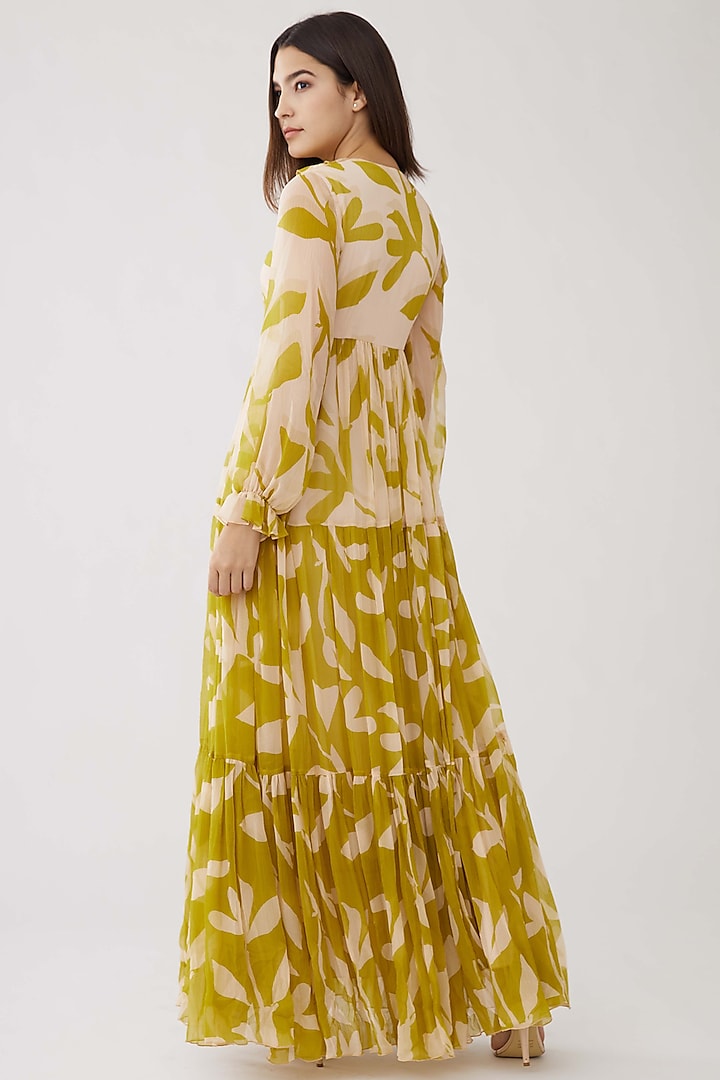 Peach Beige Floral Printed Maxi Vacation Dress by Koai at Pernia's Pop Up Shop