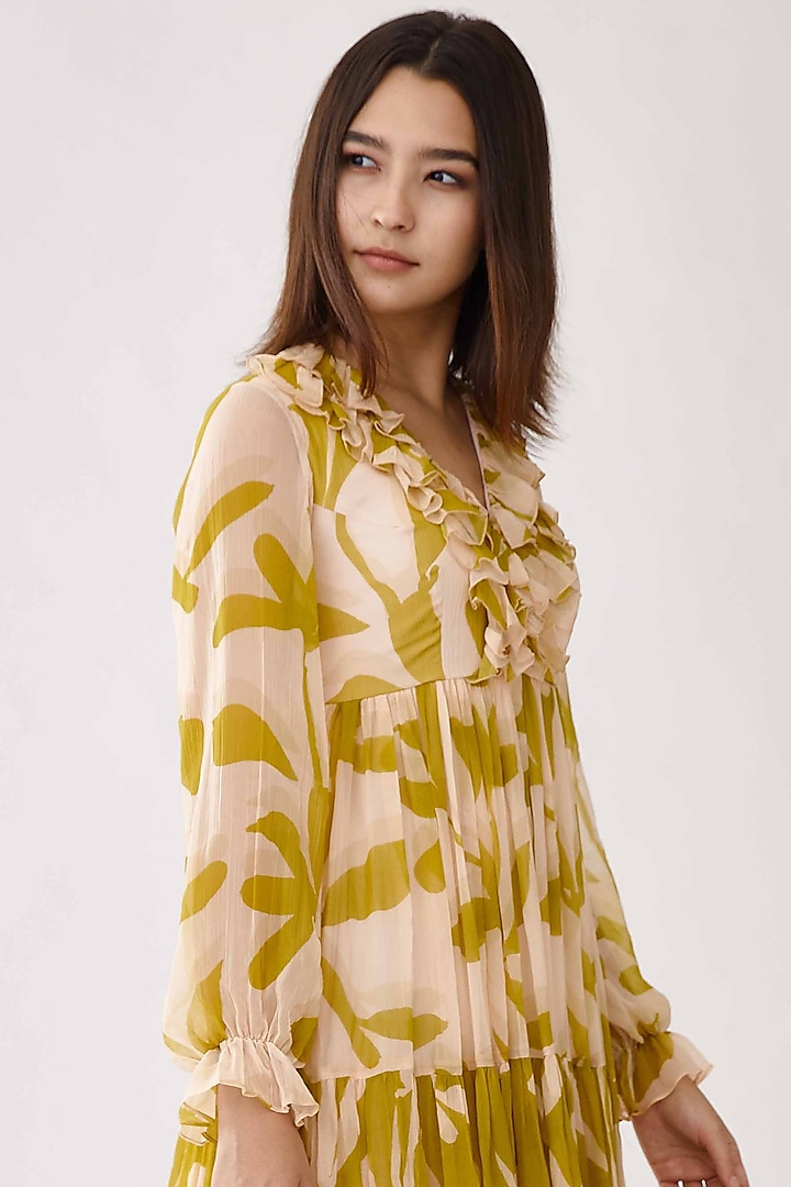 Peach Beige Floral Printed Maxi Vacation Dress by Koai at Pernia's Pop Up Shop
