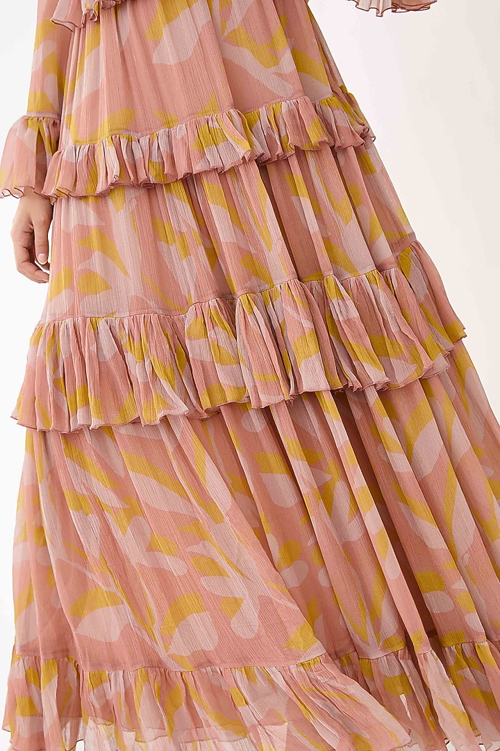 Dusty Pink Floral Printed Layered Vacation Dress by Koai at Pernia's Pop Up Shop