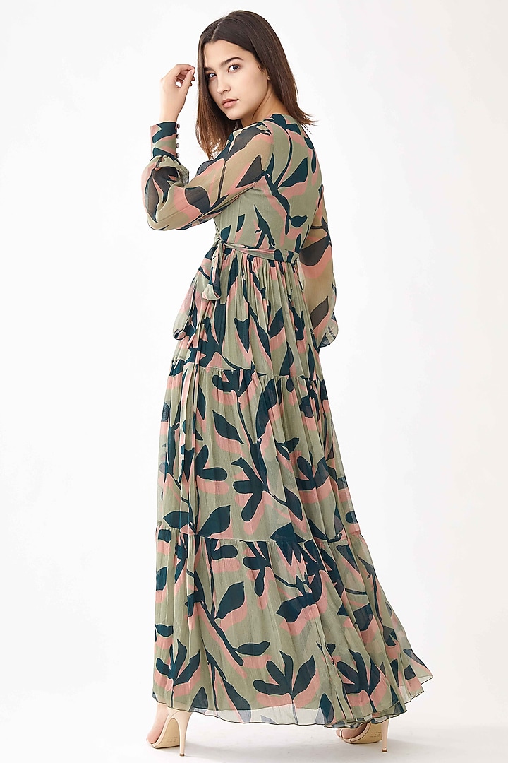 Olive Green Floral Dress by Koai at Pernia's Pop Up Shop