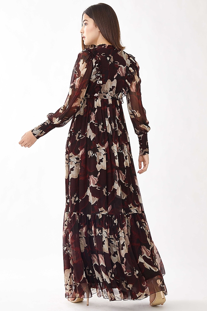 Dark Forest Brown Layered Dress by Koai at Pernia's Pop Up Shop