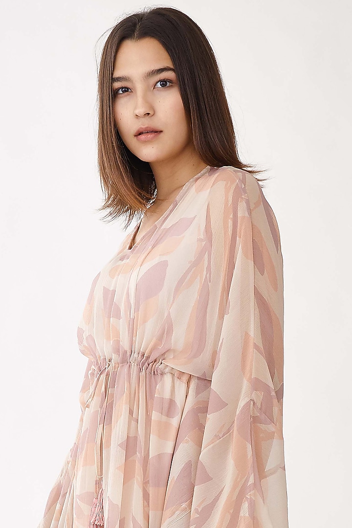 Pink & Cream Floral Kaftan by Koai at Pernia's Pop Up Shop