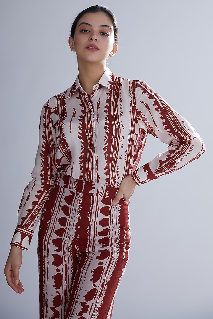 Red & White Shirt by Koai at Pernia's Pop Up Shop