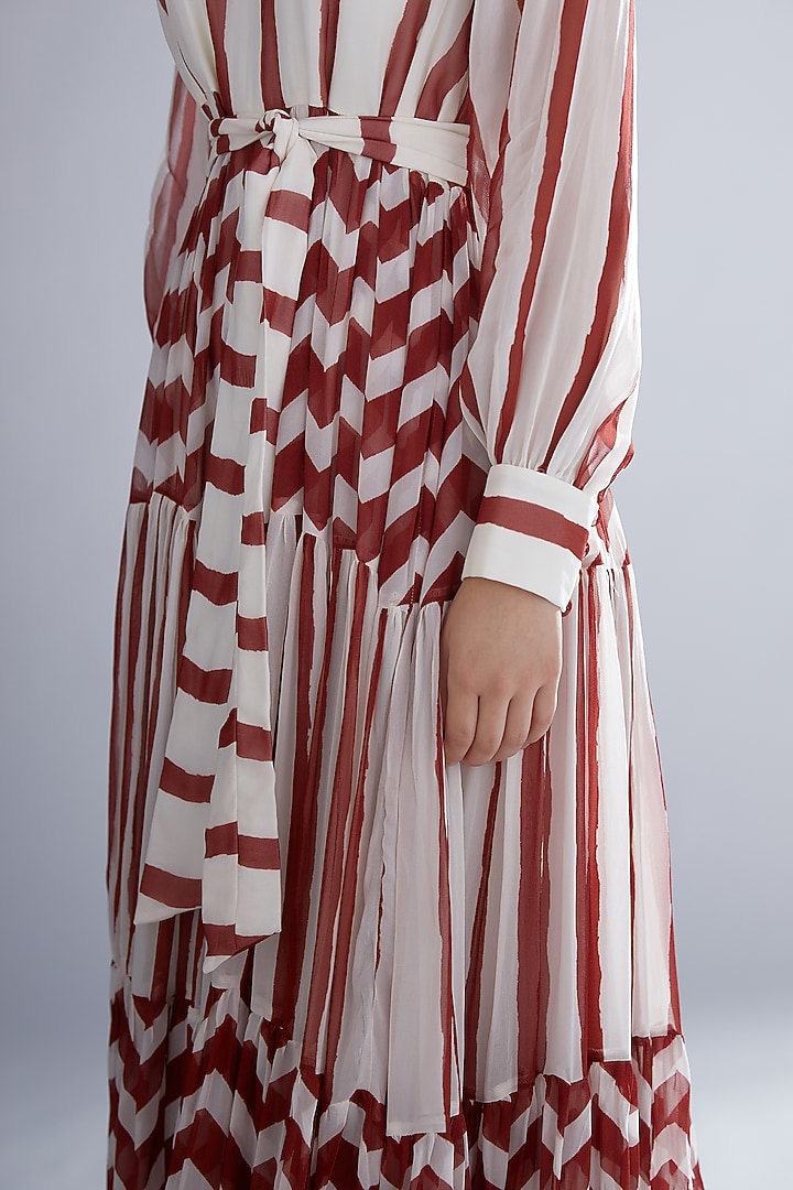 White & Red Striped Vacation Dress by Koai at Pernia's Pop Up Shop