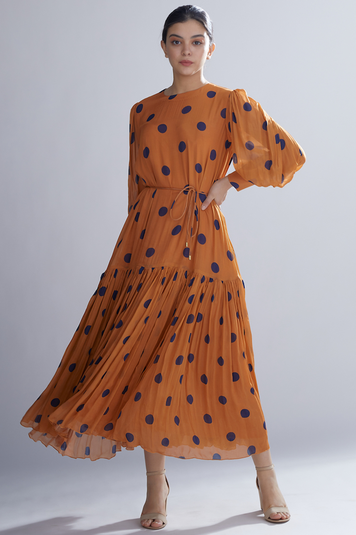 polka dot dress orange
