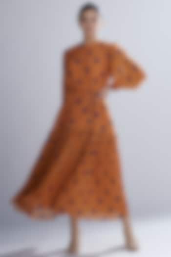 Orange & Blue Polka Dot Dress by Koai