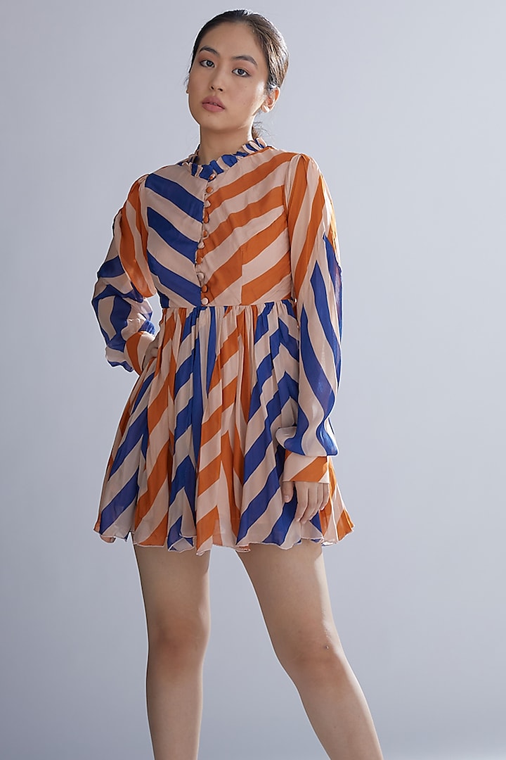 Multi Colored Striped Dress by Koai