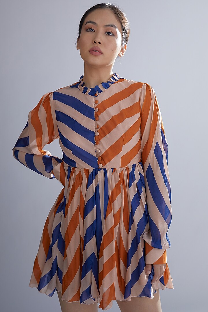 Multi Colored Striped Vacation Dress by Koai at Pernia's Pop Up Shop