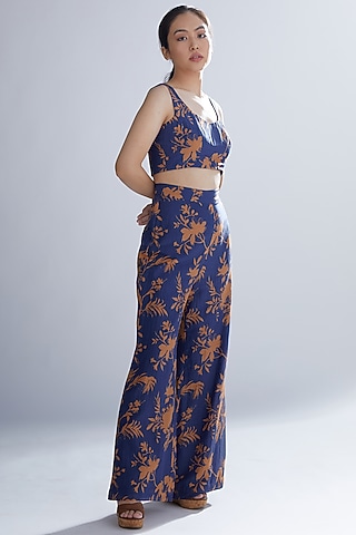 Blue & Orange Floral Bustier by Koai