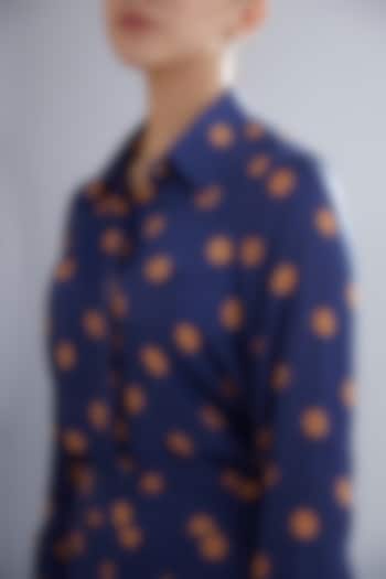 Blue & Orange Polka Dot Shirt by Koai