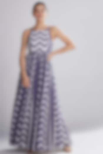 Purple & White Striped Dress by Koai