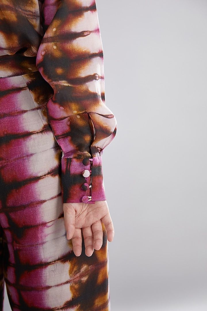 Mehendi Green Cotton Silk Shirt by Koai at Pernia's Pop Up Shop