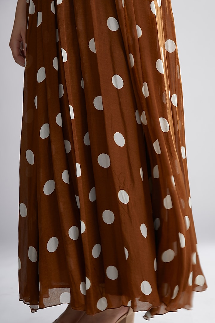 brown cream polka dot dress Coradorables GIRLS Brown Tribal Signature Ribbon Dress  Coradorables Hawaii