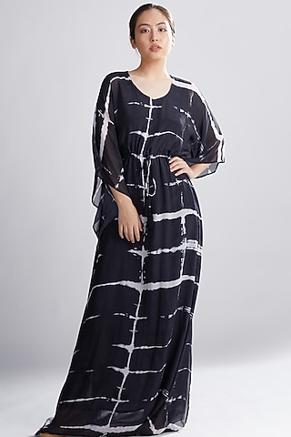 Black & White Shibori Kaftan by Koai
