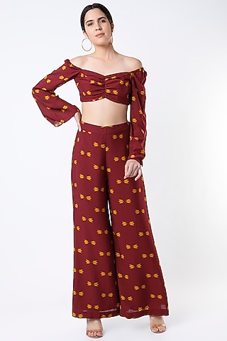 Maroon Digital Printed Top by Koai