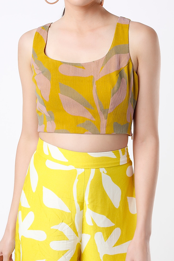 Mustard Digital Printed Blouse by Koai at Pernia's Pop Up Shop
