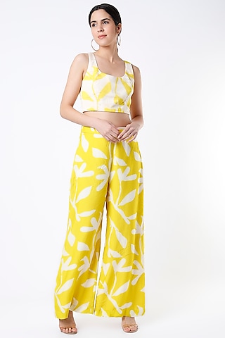 Mustard & Off White Digital Printed Blouse by Koai